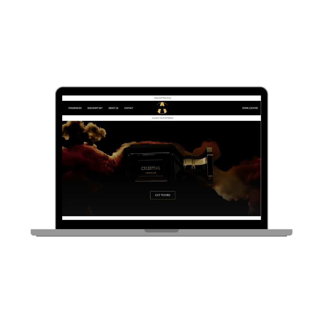 aprifume website op laptop