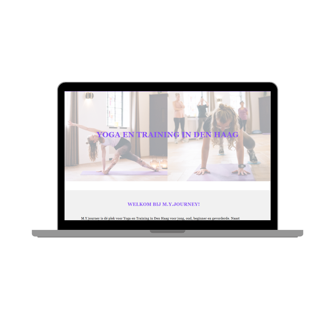 Websitevoorbeeld van M.Y. Journey met yoga en training in Den Haag.